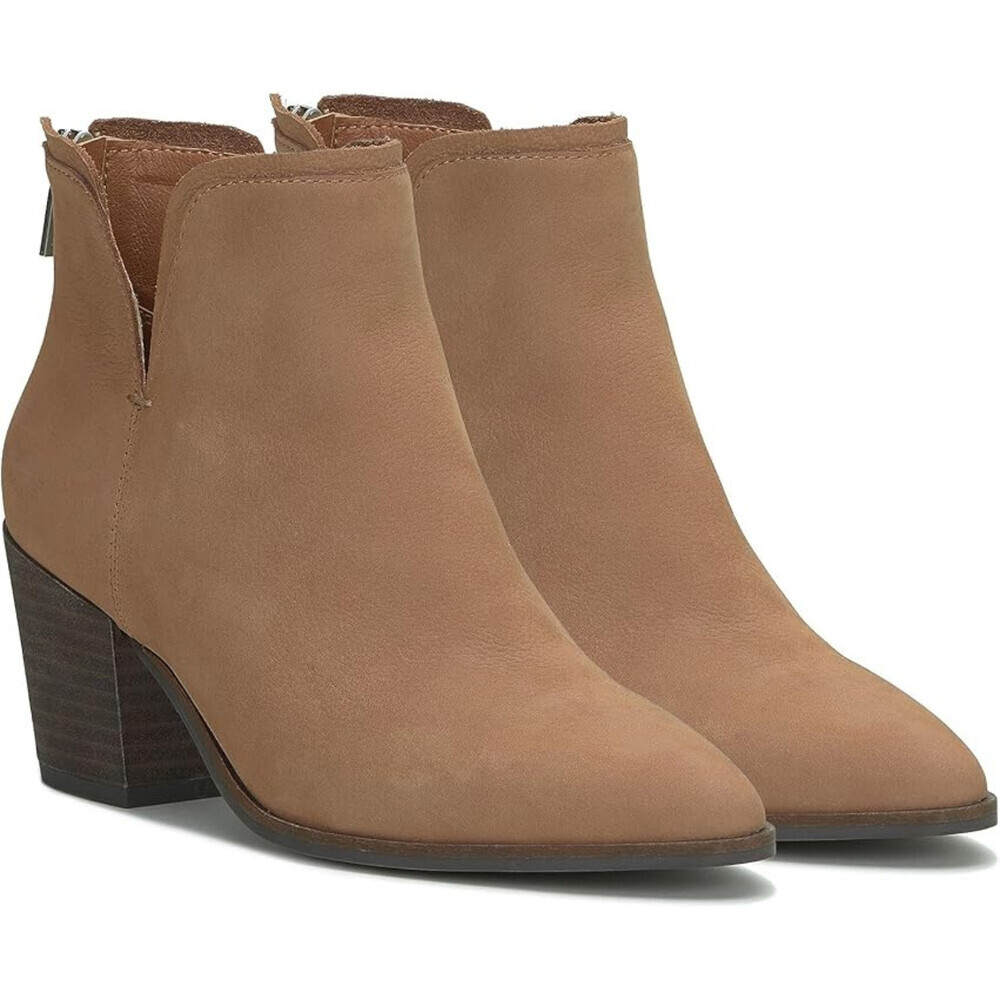 Lucky Brand Beylon Boots Women's US 8.5 Brown Leather Cutout Chelsea LION45